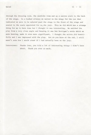 The Catonsville Nine's invasion and burning of the Catonsville draft board files: an interview with Jean S. Walsh given on March 30, 1973.