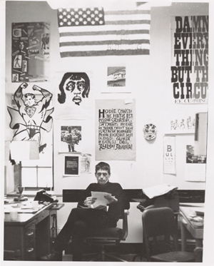Daniel Berrigan in his office
