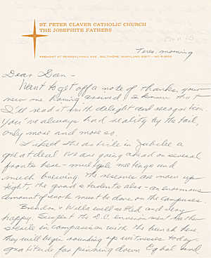 Letter from Philip Berrigan to Daniel Berrigan, February 1968 (?)